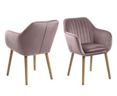 AC Design Furniture - Sedia con braccioli, Colore: Rosa/Rovere