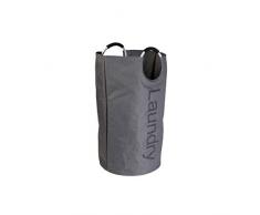 Axentia Antro Sacco portabiancheria Pieghevole, Poliestere, Grigio, ca. 60 l