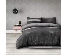 AmeliaHome - Set di Biancheria da Letto con Copripiumino in Microfibra e Chiusura Lampo, Motivo Geometrico, Microfibra, Eagle, 260x220 + 2 * 50x75