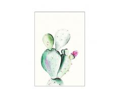 Komar - Quadro da Parete Prickly Pear Watercolor, per Soggiorno, Camera da Letto, Decorazione, Stampa Artistica Senza Cornice, Disponibile in 3 Misure, Multicolore, P070A-30x40