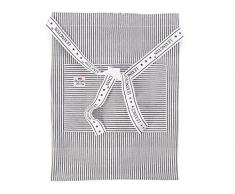 LEXINGTON Oxford a Righe Grembiule, Grigio Scuro