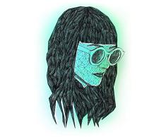 Komar - Quadro da Parete Grid Green in 3 Misure, per Soggiorno, Camera da Letto, Decorazione, Verde/Nero/Bianco, P120D-50x70