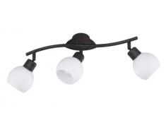 Trio Leuchten Lampada A Barra, 3 Vetri Satinati, 45 Cm Trio 824810328 Freddy Faretto LED, 3x4 Watt, Ruggine Anticato/Bianco, 45x10x20.5 cm, Metallo, Unica