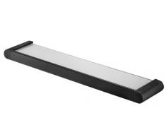 Bisk 02957 - Futura Mensola in Vetro Satinato con Supporto, 54 x 11 x 3 cm, Colore: Nero
