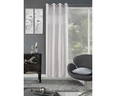 Eurofirany ZAS/Navia/SR Tenda Tenda con Occhielli Navia a Righe, Poliestere, Argento, 0,02Â x 140Â x 250Â cm