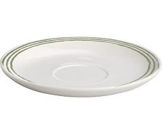 Alessi AGV31/77 Acquerello Sottotazza da Caffè, Bone China Decorata, Bianco/Verde, Set da 4