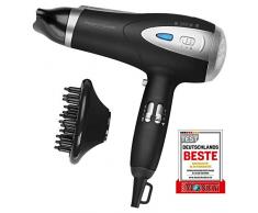 ProfiCare PC-HTD 3047 Asciugacapelli Professionale con 2200 W, Funzione ionizzante, 3 Temperatura/Potenza, 2 Livelli di Ventilazione, con diffusore di Volume e ugello di Forma, Nero Metallizzato