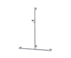 Keuco 34914011111, Corrimano Doccia con Asta per soffione, Cromato, 1182/1263 mm, Argento (Edelstahloptik)