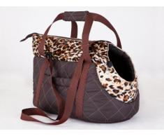 Hobbydog Borsa da Trasporto per Cani e Gatti, Taglia 3, Colore: Marrone con Pantera Design