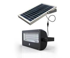 Brightsparksolar - BS4103 Lampada con con sensore solare isolata in alluminio 24,25 x 12,5 x 92 cm 120 W 1000 lm, grigio
