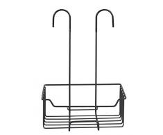 Wenko Mensola da Doccia, Acciaio Inox antiruggine, Nero, 25 x 36 x 14 cm