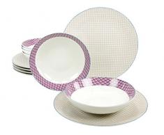 Creatable 19794Â Modern Orientale Servizio da Tavolo 12Â Pezzi Porcellana Multicolore 31.5Â x 26.5Â x 32Â cm
