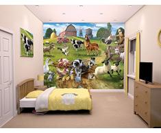 Walltastic Divertimento in Fattoria Carta da Parati Murale, Carta, Multicolore, 52.5x7x18 cm