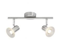 Brilliant g20413/13Â Walk Plafoniera 2Â luci, metallo/plastica, incasso, 4Â W, acciaio