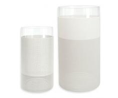 Contento 655211 Marah - Set di portacandele Antivento, 2 pz, Colore: Grigio Chiaro