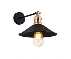 Homemania Lampada A Parete Zil Colore Nero in Metallo-Per Salotto, Soggiorno, Cucina, Camera, Ufficio, Taglia unica