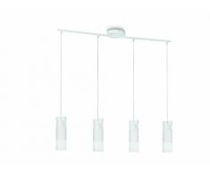 Philips Lighting Aln Lampada a Sospensione LED, Metallo e Vetro, Bianco, 4 Cilindri