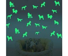 Fillplus Wall Stickers Dog Glowing Sticker murale Decalcomanie Arte Soggiorno Scuola Materna Ristorante Hotel Cafe Ufficio Decorazioni per la casa Decorazione, Multicolore