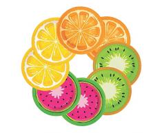 Piatti da dessert Fun Express Tutti Frutti | 8 count, ideali per feste in spiaggia o in piscina, feste a tema tropicale, feste estive