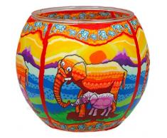 Him Elefante Portacandele, Multicolore, 11x11x9 cm