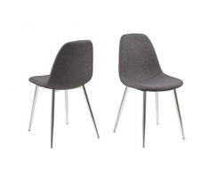 AC Design Furniture - Sedia Linea, 44,5 x 56 x 84 cm, in Tessuto, Colore: Grigio