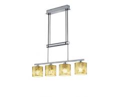 Trio Garda Lampada a Sospensione, 4 Diffusori con Bilanciere Regolabile E14, Nichel Opaco