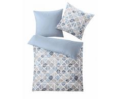 Kleine Wolke 6266720954Â Mesh Set di Biancheria da Letto, Raso di Cotone, Blu, 220Â x 155Â cm