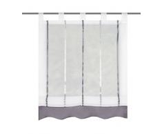 Home fashion, Tenda con Occhielli Strisce Verticali, Poliestere, Grigio, 140Â x 140Â cm