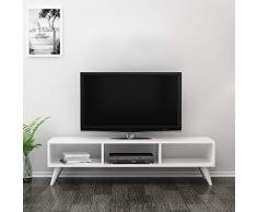Homemania Mobile Porta TV Manolya, Legno, Bianco, 120x35x40 cm