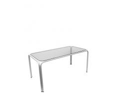 Piqueras Y Crespo (PIQU7) Tavolo Vega Telaio Argento Vetro fumÃ© tavoli di Ricezione, Taglia Unica