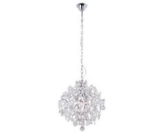 Loxton Lighting - Lampadario a corona in cristallo di vetro, forma sferica, 3 punti luce per lampadine a goccia
