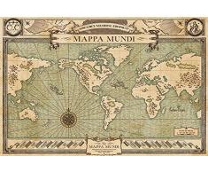 Fantastic Beasts - Phantastische Tierwesen - Mappa Mundi Map Karte - Film Kino - Poster Druck - GrÃ¶Ãe 91,5x61 cm