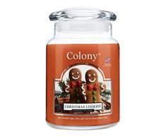 Colony Christmas Cookies - Candela profumata in Barattolo, Durata Fino a 135 Ore