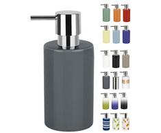 Spirella Collezione Tube, Dispenser di Sapone Liquido 7,0Â x 7,0Â x 16,0Â cm, gres, Grigio