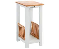 Greenhurst Broadway Magazine Rack with Pull out Tray Tavolino, Acacia, Colore: Bianco Sporco e Marrone, taglia unica