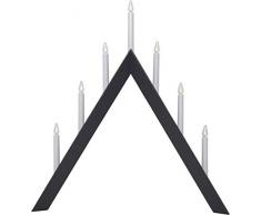 Star - Candelabro da finestra in legno, colore: Bianco/Grigio