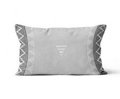 Soleil docre Inca - Cuscino Decorativo, in Cotone, 32 x 50 cm, Colore: Bianco