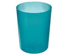 iDesign Cestino rifiuti e gettacarte in plastica, Piccolo cestino spazzatura bagno, cucina, ufficio e altre stanze, Pattumiera multiuso per la casa, blu