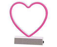 Lampada al neon a forma di cuore Happy me con luce LED rosa