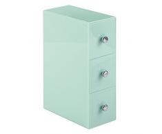 InterDesign Organizer da ufficio per graffette/foglietti adesivi/evidenziatori/nastro adesivo con 3Â cassetti ribaltabili, colore verde menta chiaro