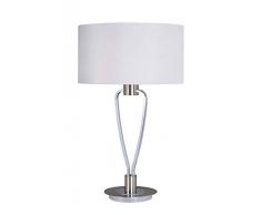 Trio Paris Lampada Tavolo, Interruttore E27, 4 W, Nickel Opaco, 35 x 35 x 58 cm