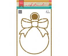Marianne Design Stencil Lampadina di Natale per Scrapbooking, Biglietti e Altre Creazioni con la Carta, Bianca, small