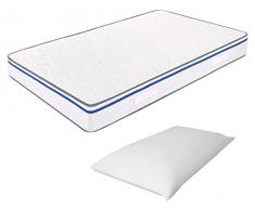 MiaSuite MATERASSO EASY PIAZZA E MEZZO MEMORY FOAM 120X190 ALTO 22 CM ORTOPEDICO + CUSCINO MEMORY FOAM ALTO 13 CM ANTICERVICALE