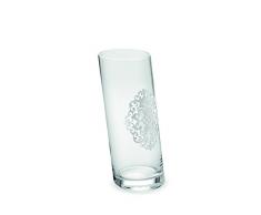 Chinelli Arabesque Vaso Tom Inclinato, Argento, 17.5x12x30 cm