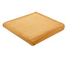 Biederlack King-Fleece Uni Coperta Matrimoniale, Poliestere, Cammello, A Una Piazza e Mezza, 200 x 150 cm