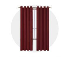 Deconovo - Tenda Oscurante con Occhielli, 229 x 140 cm, Colore: Rosso