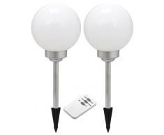 Ranex RA-5000391 Colonna a LED Solare da Giardino, Argento, 20.5x39.5x24 cm