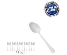 ORYX Murano Cucchiaio caffÃ¨ e Dessert, Acciaio, Argento, 3Â x 2Â x 5Â cm, 12Â Pezzi