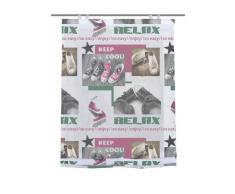 Home Fashion 69326-759 - Tenda a Pacchetto con Stampa Digitale Relax e Ganci, Tessuto Voile, 140 x 80 cm, Colori Rosa e Verde