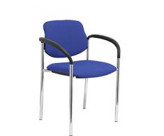 Piqueras Y Crespo (PIQU7) Sedia Fissa Villalgordo Bali Blu Telaio Cromato con braccioli, Ufficio, Taglia Unica